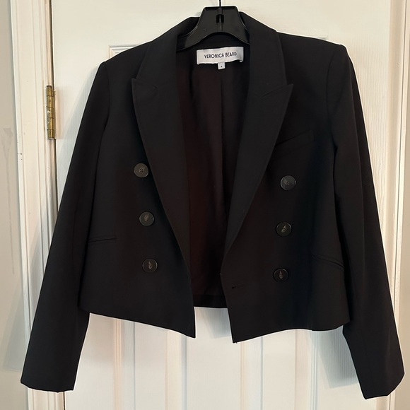 Veronica Beard Nevis Black Cropped Blazer 8 - Picture 5 of 11